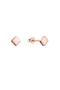 Obrázok pre Pozlátené strieborné náušnice štvorčeky 61026 Rose Gold