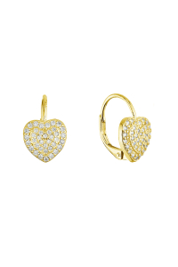 Obrázok pre Pozlátené strieborné náušnice trblietavé srdce 11714.1