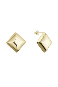 Obrázok pre Pozlátené strieborné náušnice veľké kosoštvorce 61128