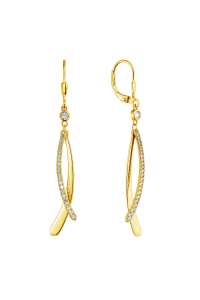 Obrázok pre Pozlátené strieborné náušnice visiace dlhé 11540.1