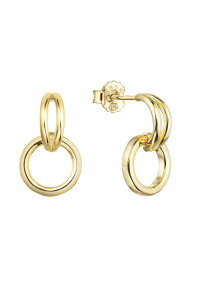 Obrázok pre Pozlátené strieborné náušnice visiace krúžky 61016