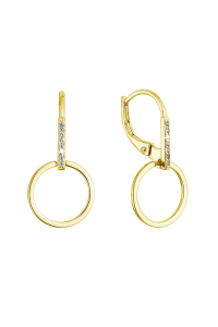 Obrázok pre Pozlátené strieborné náušnice visiaci krúžok 11539.1