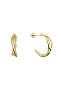 Obrázok pre Pozlátené strieborné náušnice zapletené krúžky 61114