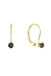Obrázok pre Pozlátené visiace náušnice s Preciosa kryštálom 31322.3 jet