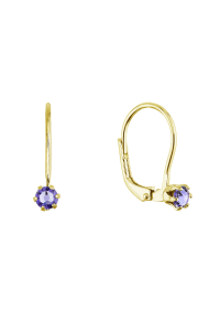 Obrázok pre Pozlátené visiace náušnice s Preciosa kryštálom 31322.3 tanzanite