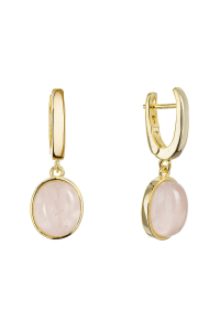 Obrázok pre Pozlátené visiace náušnice s ruženínom 11737.3