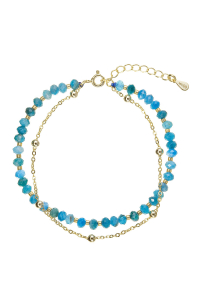 Obrázok pre Pozlátený dvojitý náramok s apatitmi 13115.3