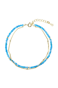 Obrázok pre Pozlátený dvojitý náramok s farebnými howlitmi 13114.3