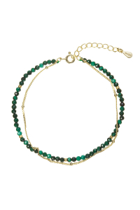 Obrázok pre Pozlátený dvojitý náramok s malachitmi 13114.3