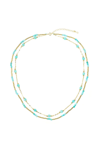 Pozlátený náhrdelník s amazonitmi 12183.3 Obrázok pre Pozlátený náhrdelník s amazonitmi 12183.3