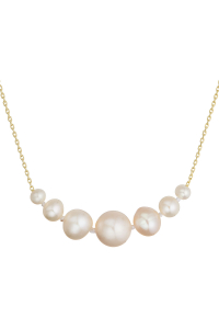 Pozlátený náhrdelník s riečnymi perlami 22063.1 Obrázok pre Pozlátený náhrdelník s riečnymi perlami 22063.1