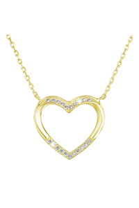 Pozlátený náhrdelník srdca s bielymi zirkónmi 12010.1 Obrázok pre Pozlátený náhrdelník srdca s bielymi zirkónmi 12010.1