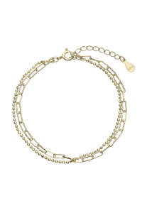 Pozlátený náramok dvojitá retiazka guličky a oválky 63004 Obrázok pre Pozlátený náramok dvojitá retiazka guličky a oválky 63004