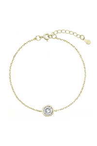 Pozlátený náramok retiazka s jedným zirkónom 13025.1 Obrázok pre Pozlátený náramok retiazka s jedným zirkónom 13025.1
