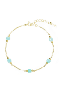 Pozlátený náramok s amazonitmi 13111.3 Obrázok pre Pozlátený náramok s amazonitmi 13111.3