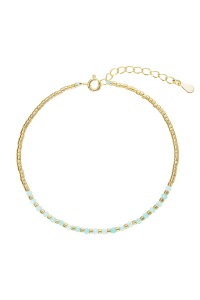 Pozlátený náramok s amazonitmi 13112.3 Obrázok pre Pozlátený náramok s amazonitmi 13112.3