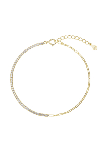 Pozlátený náramok so zirkónmi a retiazkou 13103.1 Obrázok pre Pozlátený náramok so zirkónmi a retiazkou 13103.1