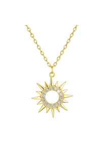 Pozlátený strieborný náhrdelník slnka so zirkónmi 12115.1 Obrázok pre Pozlátený strieborný náhrdelník slnka so zirkónmi 12115.1
