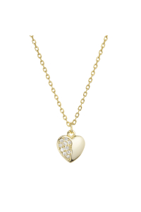 Pozlátený strieborný náhrdelník srdiečko so zirkónikmi 12072.1 Obrázok pre Pozlátený strieborný náhrdelník srdiečko so zirkónikmi 12072.1