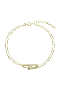 Pozlátený strieborný náramok s elegantným uzlom a zirkónmi 13085.1 Obrázok pre Pozlátený strieborný náramok s elegantným uzlom a zirkónmi 13085.1