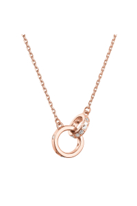 Pozlátený strieborný Rose Gold náhrdelník krúžky so zirkónmi 12095.1 crystal Obrázok pre Pozlátený strieborný Rose Gold náhrdelník krúžky so zirkónmi 12095.1 crystal
