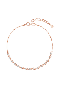 Pozlátený strieborný Rose Gold náramok s malými zirkónmi 13031.1 crystal Obrázok pre Pozlátený strieborný Rose Gold náramok s malými zirkónmi 13031.1 crystal