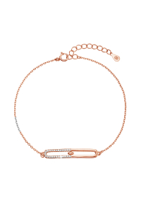 Pozlátený strieborný Rose Gold náramok s oválkom so zirkónmi 13034.1 crystal Obrázok pre Pozlátený strieborný Rose Gold náramok s oválkom so zirkónmi 13034.1 crystal