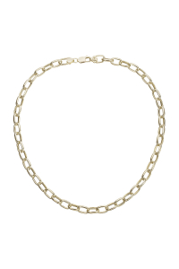 Pozlátený strieborný silný náhrdelník z oválnych očiek 72085 Obrázok pre Pozlátený strieborný silný náhrdelník z oválnych očiek 72085