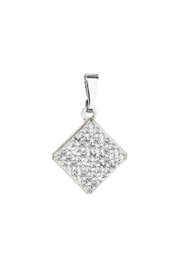 Obrázok pre Prívesok bižutéria s Preciosa kryštály kosoštvorec biela 54044.1 crystal