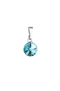 Obrázok pre Prívesok bižutérie so Swarovski kryštálmi modrý okrúhly 54018.3 turquoise