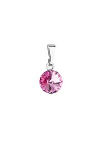 Obrázok pre Prívesok bižutérie so Swarovski kryštálmi ružový okrúhly 54018.3 rose