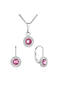 Sada šperkov s kryštálmi Swarovski náušnice a prívesok ružové okrúhle 39109.3 rose Obrázok pre Sada šperkov s kryštálmi Swarovski náušnice a prívesok ružové okrúhle 39109.3 rose