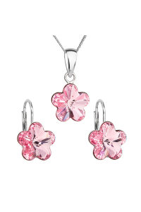 Sada šperkov s kryštálmi Swarovski náušnice, retiazka a prívesok ružová kvietka 39143.3 rose Obrázok pre Sada šperkov s kryštálmi Swarovski náušnice, retiazka a prívesok ružová kvietka 39143.3 rose