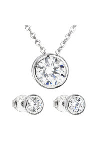 Sada šperkov so zirkónom v bielej farbe náušnice a náhrdelník 19006.1 Obrázok pre Sada šperkov so zirkónom v bielej farbe náušnice a náhrdelník 19006.1