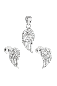 Sada šperkov so zirkónom v bielej farbe náušnice a prívesok 19008.1 Obrázok pre Sada šperkov so zirkónom v bielej farbe náušnice a prívesok 19008.1