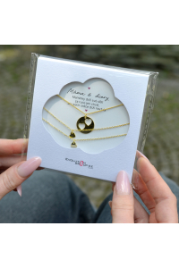 Sada troch náhrdelníkov pozlátených so srdiečkami Mama & dcéry OB39 Obrázok pre Sada troch náhrdelníkov pozlátených so srdiečkami Mama & dcéry OB39