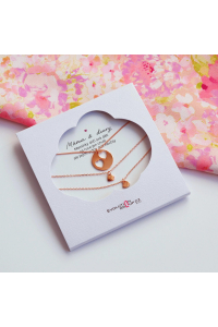 Sada troch náhrdelníkov ružovo pozlátených so srdiečkami Mama & dcéry OB40 Obrázok pre Sada troch náhrdelníkov ružovo pozlátených so srdiečkami Mama & dcéry OB40