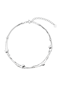 Obrázok pre Strieborná retiazka na nohu kvietky a guličky 16005.1