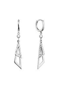 Obrázok pre Strieborné dlhé náušnice trojuholníky 61056