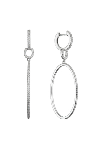 Obrázok pre Strieborné dlhé oválne náušnice 11608.1