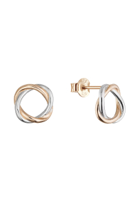 Obrázok pre Strieborné dvojfarebné náušnice krúžky 61146