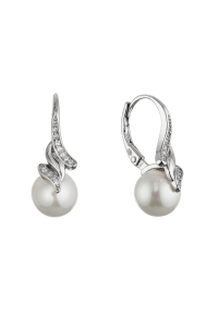 Obrázok pre Strieborné elegantné náušnice s perlou shell 11688.1