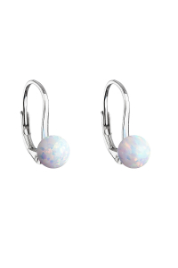 Strieborné náušnice biele opálové guličky 11242.1 Obrázok pre Strieborné náušnice biele opálové guličky 11242.1