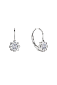 Strieborné náušnice detské kvietky so zirkónmi 11476.1 crystal Obrázok pre Strieborné náušnice detské kvietky so zirkónmi 11476.1 crystal
