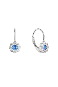 Strieborné náušnice detské kvietky so zirkónmi 11476.3 aqua Obrázok pre Strieborné náušnice detské kvietky so zirkónmi 11476.3 aqua