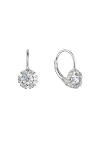 Strieborné náušnice detské okrúhle so zirkónmi 11474.1 crystal Obrázok pre Strieborné náušnice detské okrúhle so zirkónmi 11474.1 crystal