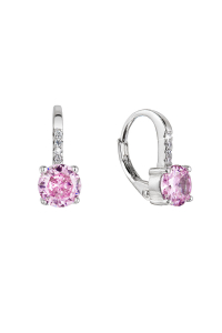 Strieborné náušnice detské okrúhle so zirkónmi 11478.3 rose Obrázok pre Strieborné náušnice detské okrúhle so zirkónmi 11478.3 rose