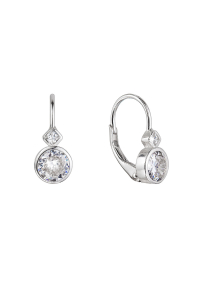 Strieborné náušnice detské okrúhle so zirkónmi 11479.1 crystal Obrázok pre Strieborné náušnice detské okrúhle so zirkónmi 11479.1 crystal