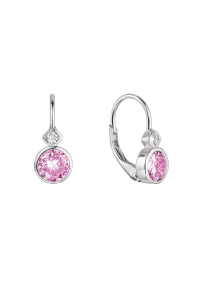 Strieborné náušnice detské okrúhle so zirkónmi 11479.3 rose Obrázok pre Strieborné náušnice detské okrúhle so zirkónmi 11479.3 rose