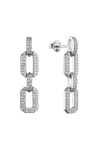 Strieborné náušnice dlhé očká so zirkónmi 11655.1 Obrázok pre Strieborné náušnice dlhé očká so zirkónmi 11655.1